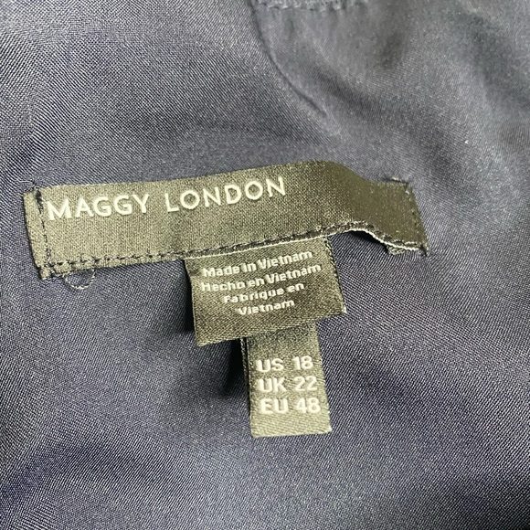 MAGGIE LONDON NAVY BLUE COCKTAIL DRESS PLUS SIZE 18 - Picture 10 of 11